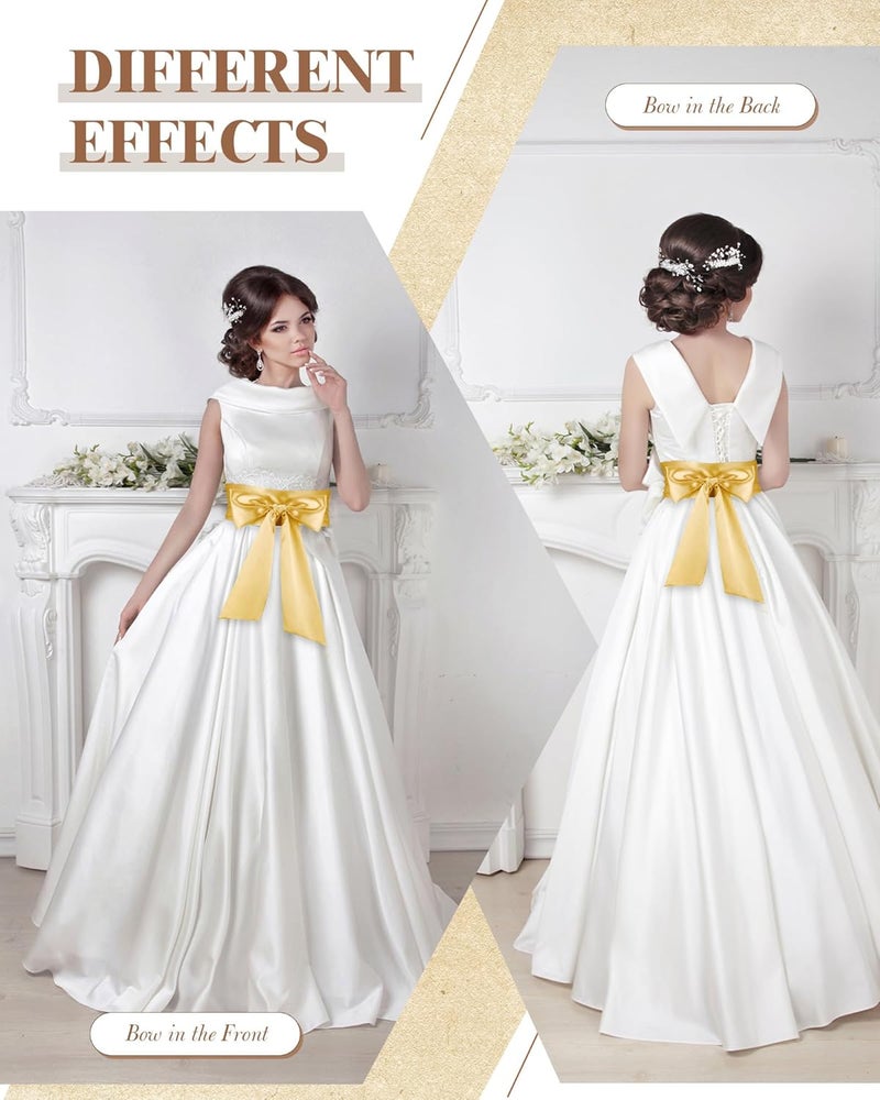 Glitopper Women Satin Waist Belts Dress Sash Waist Belt for Special Occasion Bridal Wedding Prom Formal 3.5'' Wide - Image 4